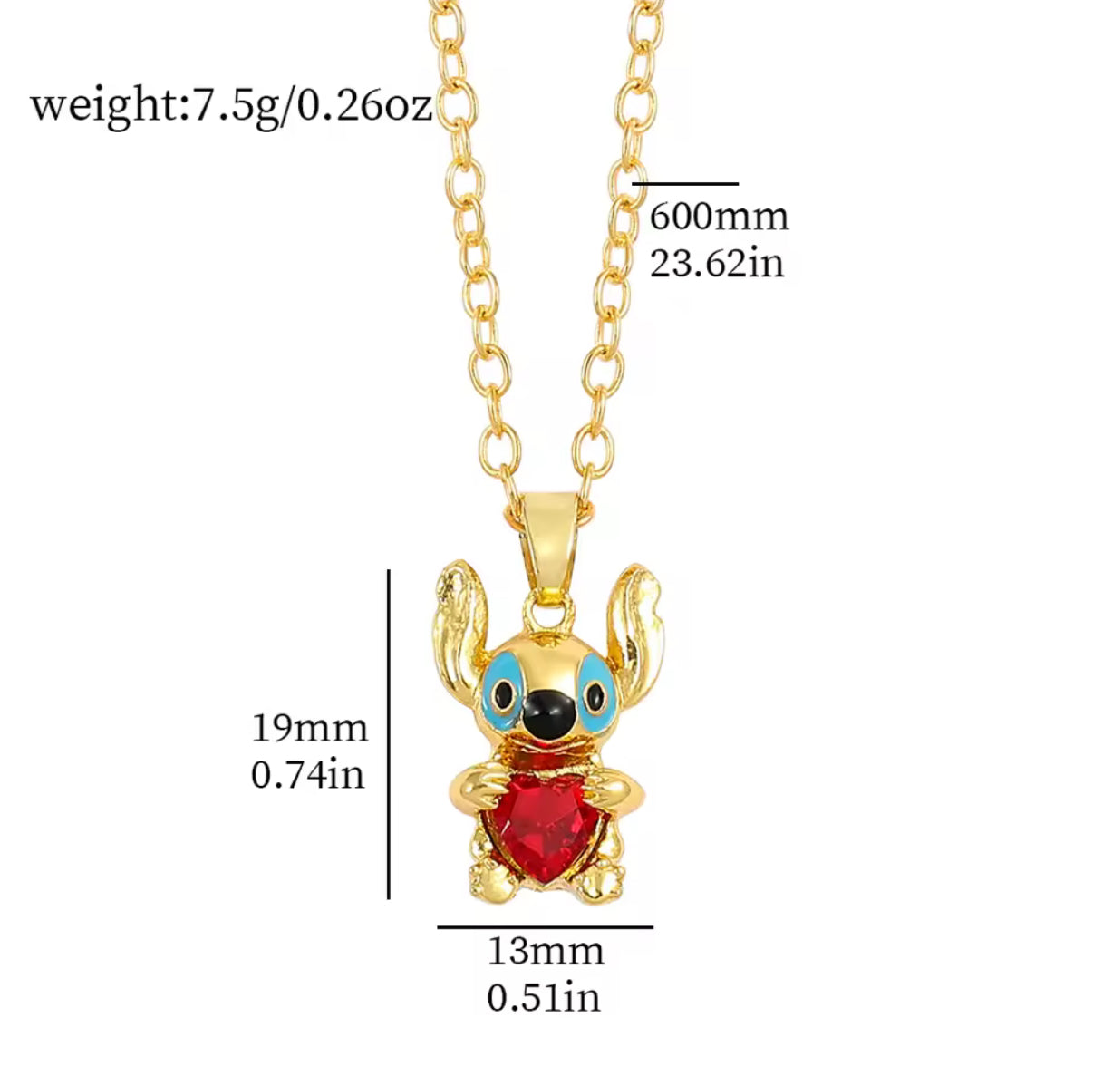 Stitch Necklace Kawaii Stitch Heart Shaped Charm Pendant Necklace Cute Cartoon Anime Women's Neck Ornaments
Fashion Jewellery - Available In Gold & Silver Colour - Perfect Christmas / Birthday Gift