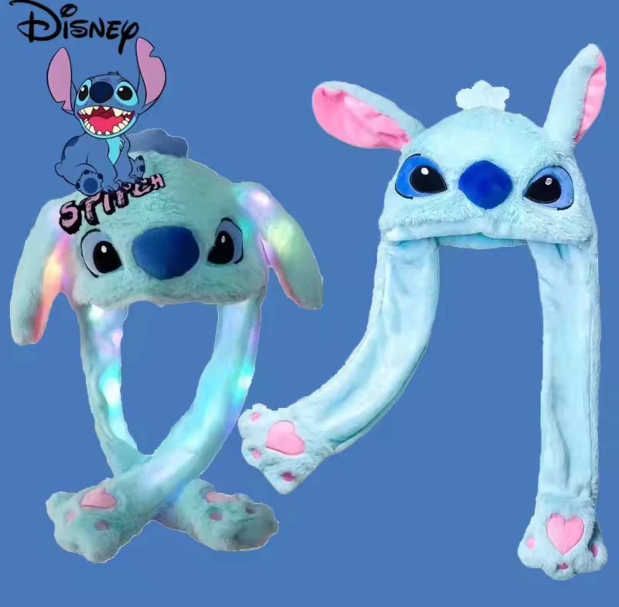 Disney Anime Stitch Plush Bunny Ears Hat Cartoon Cute Stitch
Children Girls Boys Ear Movable & LED Flashing Lights Autumn Winter Warm Hats
- Kids Birthday / Christmas Gift
