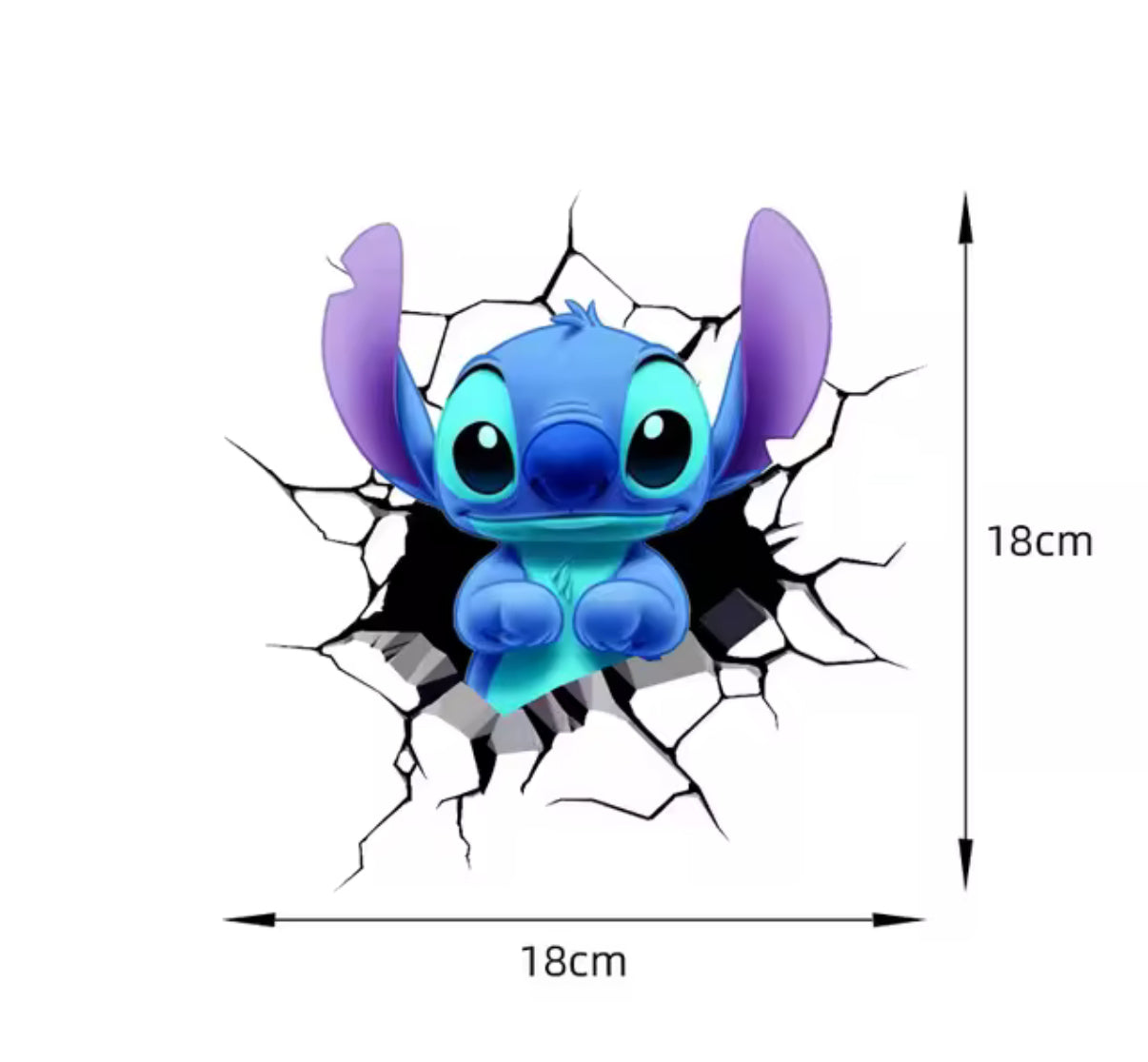 18cm Stitch Broken Wall Car Stickers - Stitch Cartoon
Waterproof Windshield Decoration Motorcycle Scratches
Cover Stickers for Car Decor - Anime / Cartoon - Lovely little
Item