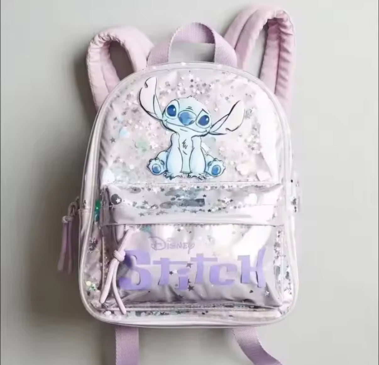 Disney Stitch Cartoon Sequined Back Fashionable and Versatile Trendy School / Nursery Bag for Girls - Mini Backpack - Perfect Birthday / Christmas Gift