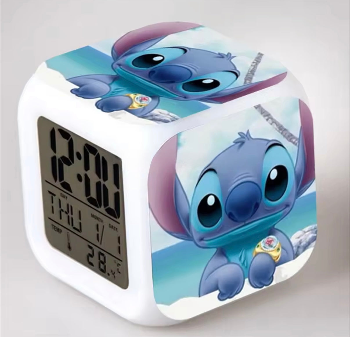 Disney Stitch Alarm Clock For Kids With 7 Colour Changing LED
Night Light Digital Display Funny Cartoon Gift For Children
- Anime & Cartoon - Perfect Birthday / Christmas Gift