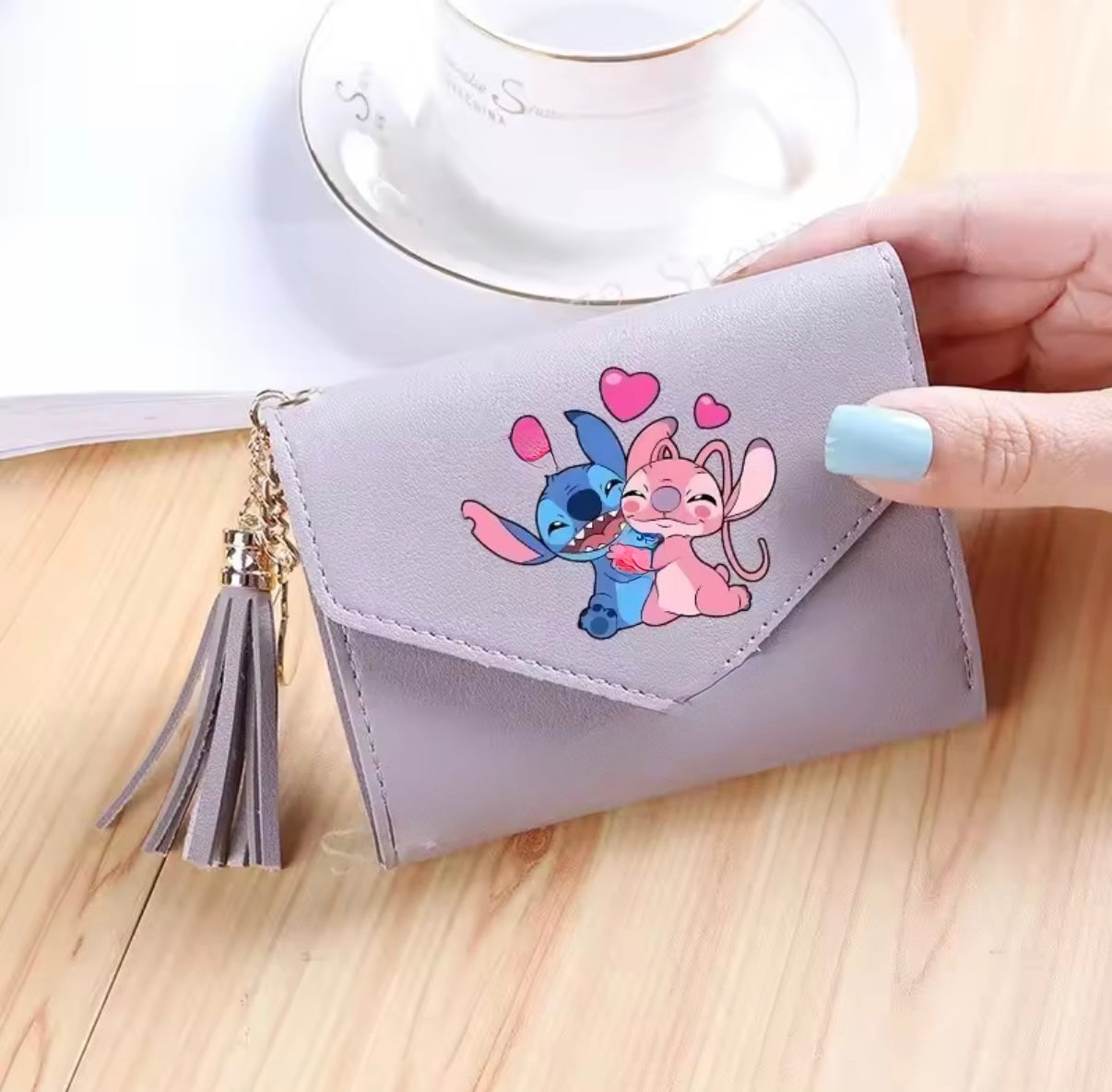 Disney Stitch Anime / Cartoon Women's / Girls Wallets PU Leather Female Purse - Multi-Card Holder - Fashion Purse - Gift - Short Wallet - Perfect Christmas / Birthday Gift