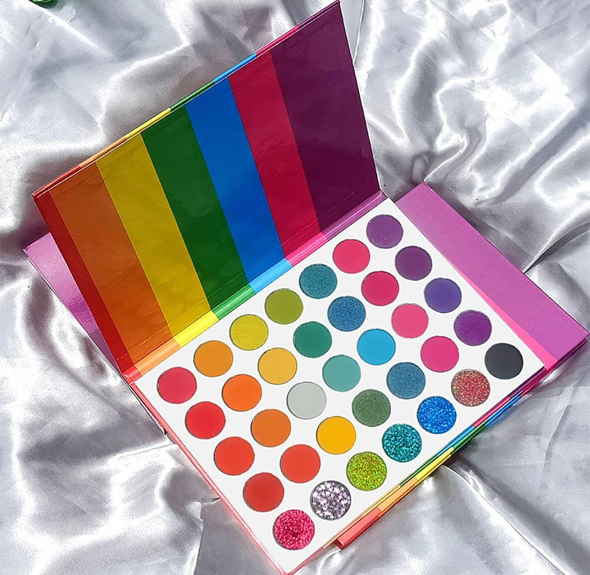 Rainbow Eyeshadow Palette - 35 Colours Eye Shadow Palette - Matte And Shimmers Makeup Palette, Blendable Waterproof Eye Shadow**
