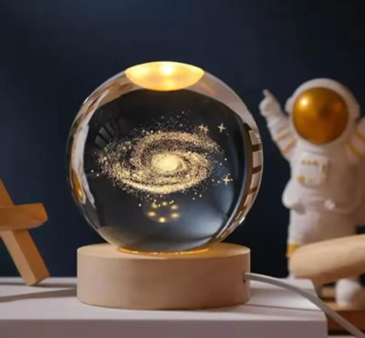 Cute 6cm 3D Crystal Ball Light - Night Light Laser Carving Children's / Kids Gifts - Many Different Designs - Perfect Little Gift For Birthday/Christmas