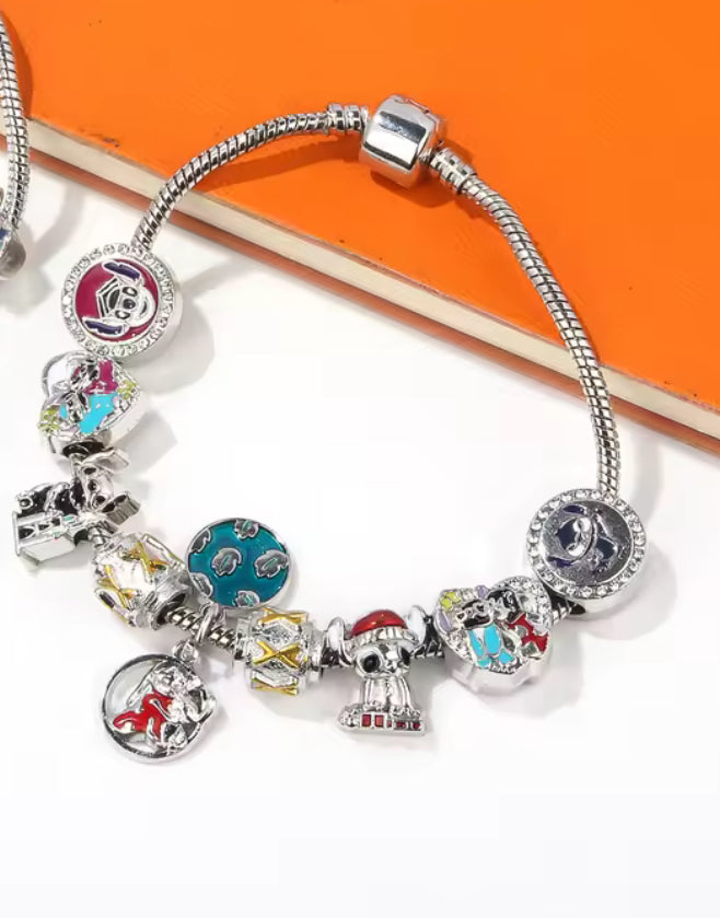 Stitch Anime Cartoon Charm Rope Jewellery for Kids / Girls / Adult - 9 Metal Charms - I Love You Bracelet - Beautiful Gift for Christmas or Birthday - 17cm & 19cm Braclet Length
Available
