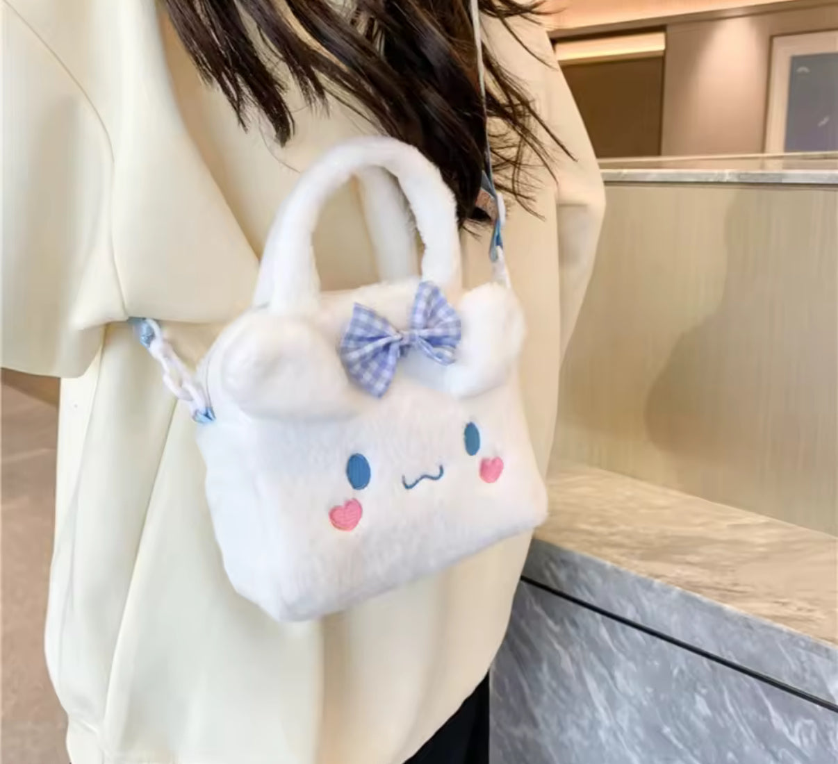 Sanrio My Melody, Cinnamorroll Plush Bag Kawaii - Melody Cartoon Anime Handbag Crossbody Cosmetic Travel Storage Bag - Perfect
Birthday / Christmas Gift For Girls