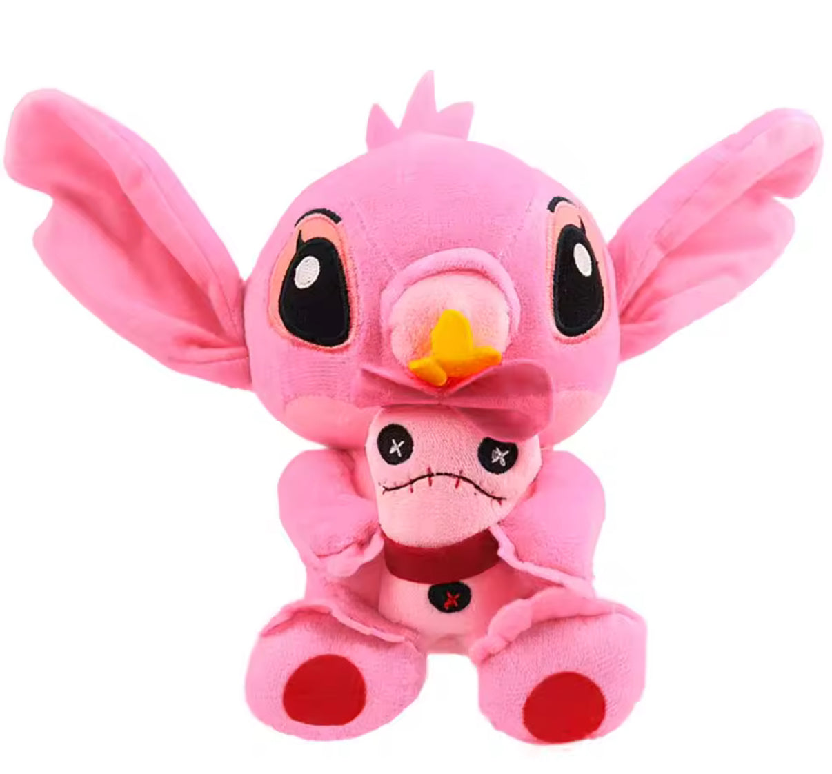 Disney 25cm Blue, Pink Stitch / Angel Holding Crump Stuffed Plush Models Cartoon Stuffed Plush Dolls Anime Plush Baby Toys Kawaii Kids Birthday / Christmas Gift
