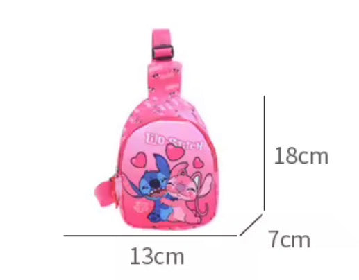 Disney Stitch Chest Bag - Cute Mini Outdoor School / Travel Shoulder Bag For Boys &
Girls - Children’s Zipper Waist Bag Kawaii Gift - Available in 13
Different Colours & Designs