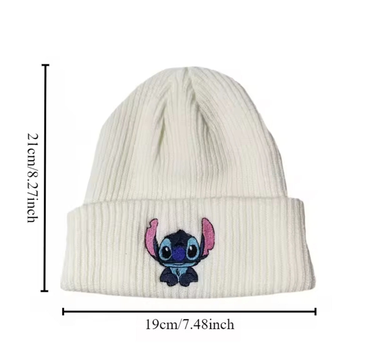 Disney Stitch Knitted Hat - Cartoon Embroidered Benie Cap - Cute - Unisex - Warm Stretchy Hats Christmas Gift for Adult/Kids Outdoor Thermal Caps - Available in 5 Colours