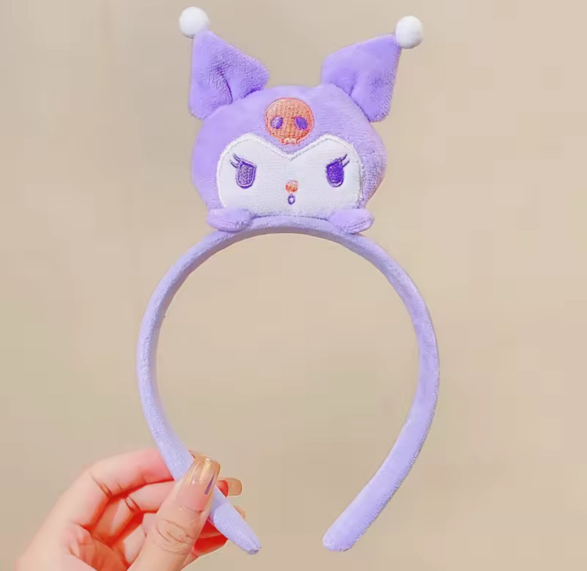 Sanrio Plush Kids Headband - My Melody, Kuromi, Cinnamoroll, Pompom Purin Hair Cute Accessories Kawaii Anime Cartoon Plush Headdress Girls Gift
