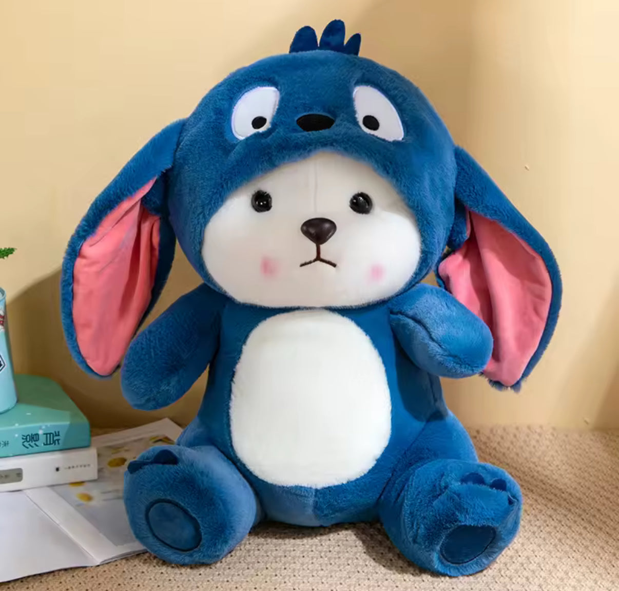 28cm Cute Bear Turns Into Stitch - Stitch Plush Toys Lovely Soft Stuffed Cartoon Animals Dolls For Birthday / Christmas
Gift - Anime / Kawaii