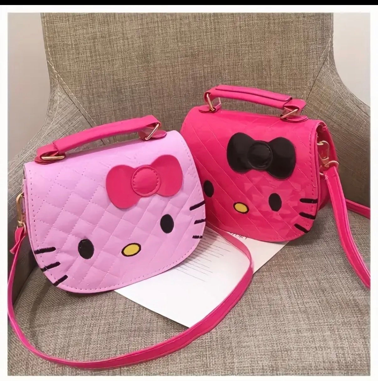 Sanrio for hello kitty Crossbody Bag - Cute Cartoon Waterproof Messenger for Boys & Girls, Adjustable Strap, Pink with Bow Design, Perfect for School, Travel & Daily Use, Cute Crossbody Bag, Gift for Girls, Playful Design, Secure Zipper Closure**