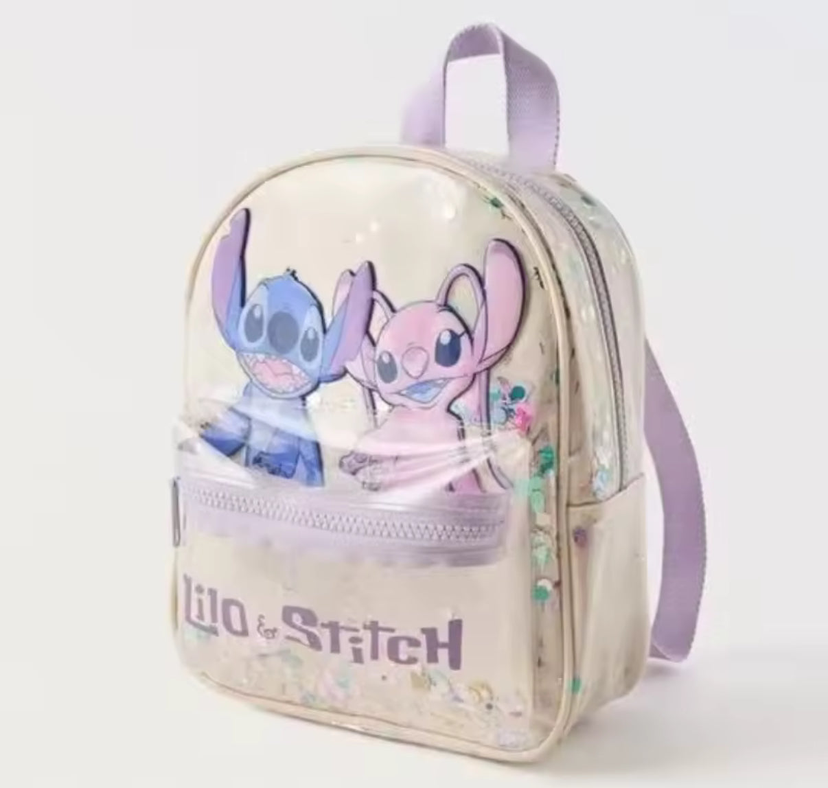 Disney Stitch Cartoon Sequined Back Fashionable and Versatile Trendy School / Nursery Bag for Girls - Mini Backpack - Perfect Birthday / Christmas Gift