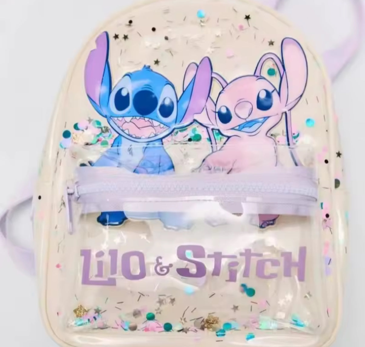 Disney Stitch Cartoon Sequined Back Fashionable and Versatile Trendy School / Nursery Bag for Girls - Mini Backpack - Perfect Birthday / Christmas Gift