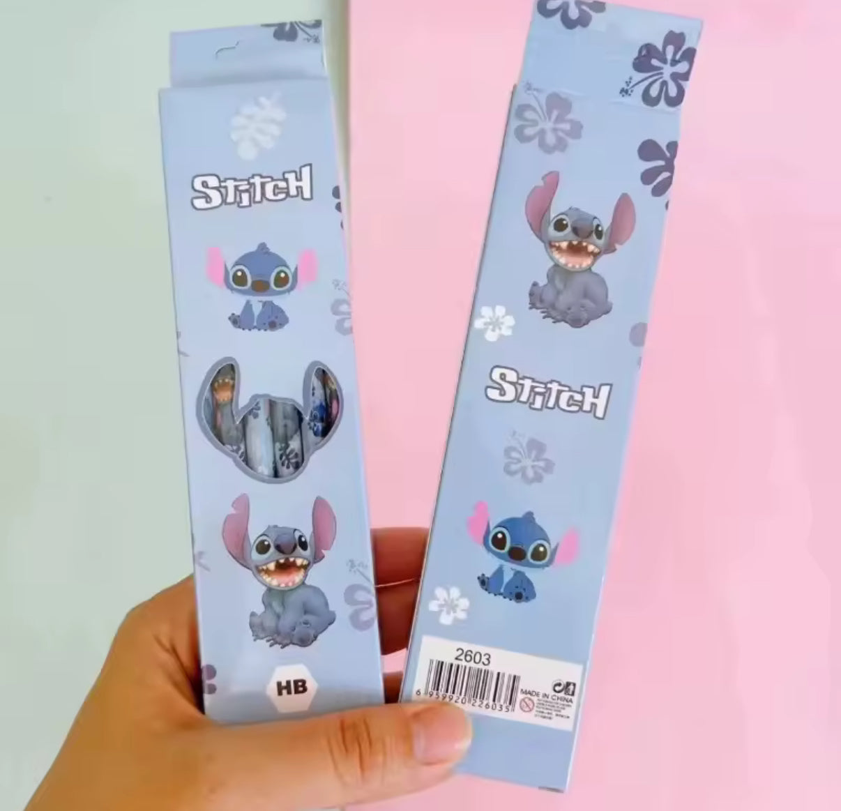 12 Piece Stitch HB Pencil Set Wooden Pencil Student Sketch Pen Writing Pen Lilo & Stitch Series Student Stationery Christmas Gift - School Stationery*