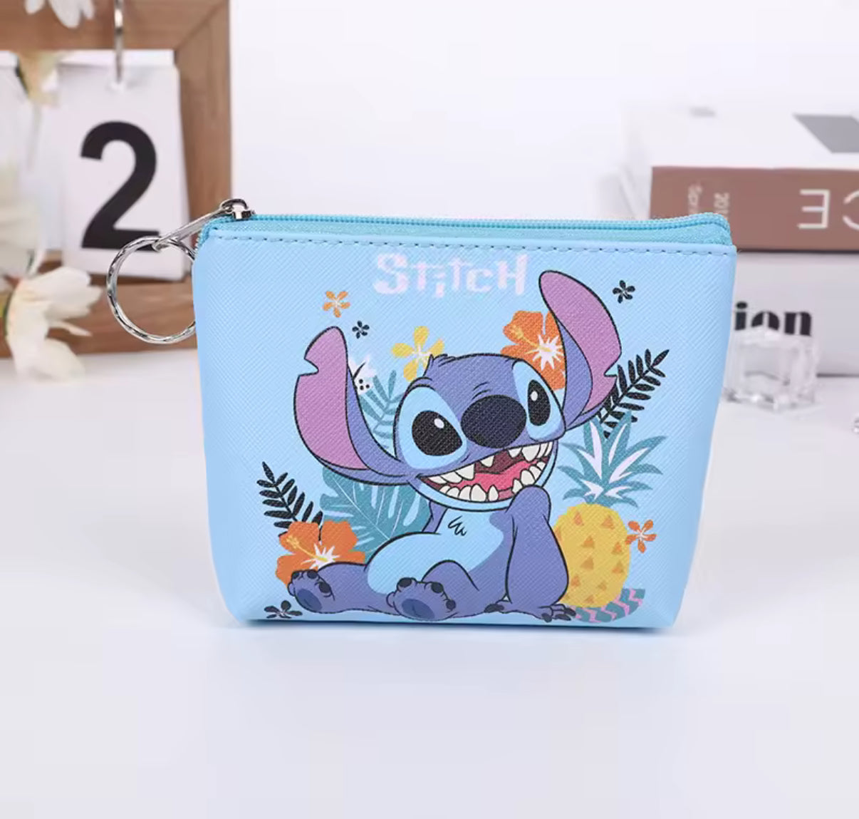 Disney Stitch Cartoon Anime Coin Purse Cute Coin Wallet for Boys / Girls Fashion Wallet Mini Bag Keychain Kids Gift - Perfect Litte Gift For Birthday & Christmas - 6 Different Designs