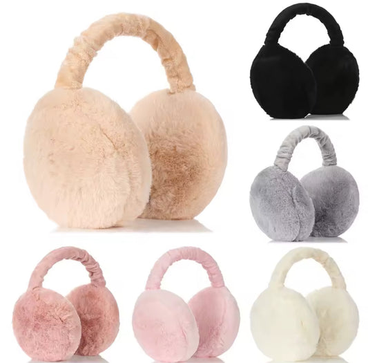 Fashion Autumn Winter Earmuffs Women Men Ear Warmer Plush Solid Color Adjustable Foldable Ear Muffs Earflap Earmuffs - Available In 3 Colours