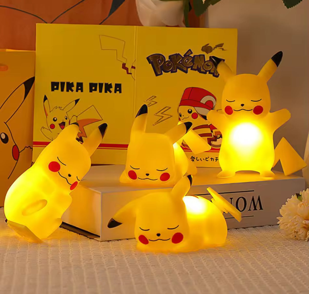 Pokemon Pikachu Night Light Glowing Children Toy Pokemon Pikachu Cute Bedside Lamp Children's Birthday Christmas
Present**