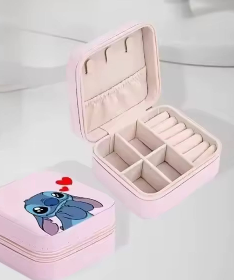 Stitch Girls Necklace Earrings Jewellery Storage Box - Travel Organiser - Jewellery Case Organiser - Display Storage
Holder Case - Available in Pink & Blue - Perfect Christmas /
Birthday Gift