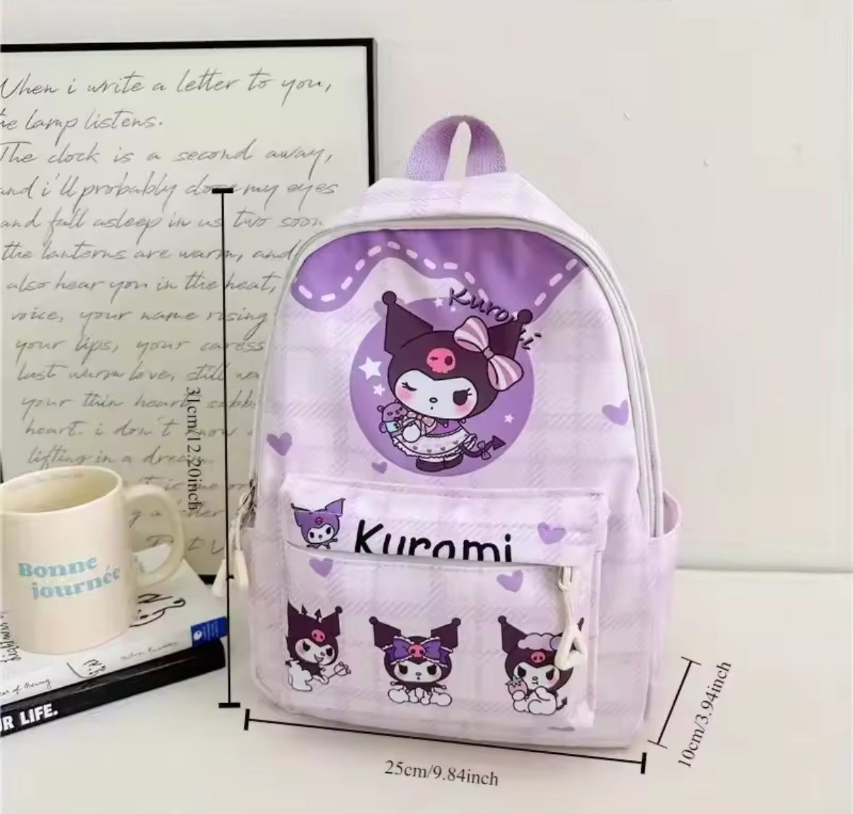 Sanrio Cartoon Backpack Hello Kitty / Kuku / Cinna School Bag Large Capacity Student Backpack For Kids Study - Perfect
Gift For Girls**