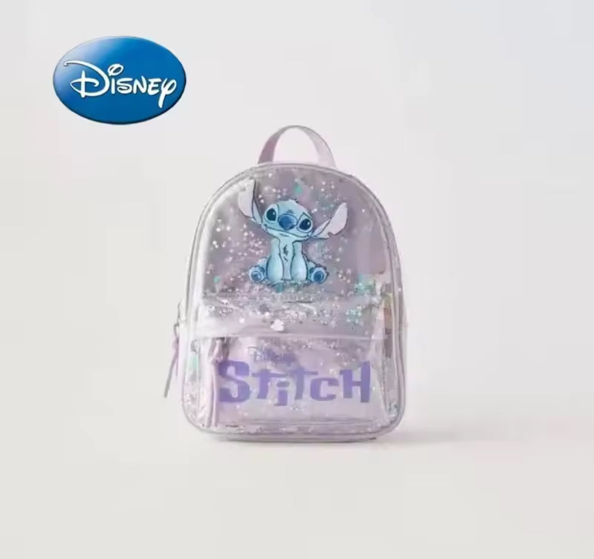 Disney Stitch Cartoon Sequined Back Fashionable and Versatile Trendy School / Nursery Bag for Girls - Mini Backpack - Perfect Birthday / Christmas Gift
