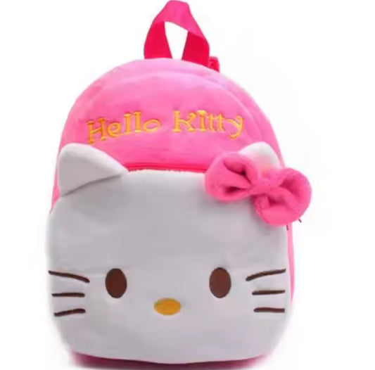 Hello Kitty Pink Plush Mini Backpack - Sanrio Anime / Cartoon - Soft Cute Baby Travel / School Bag - Christmas / Birthday Gift