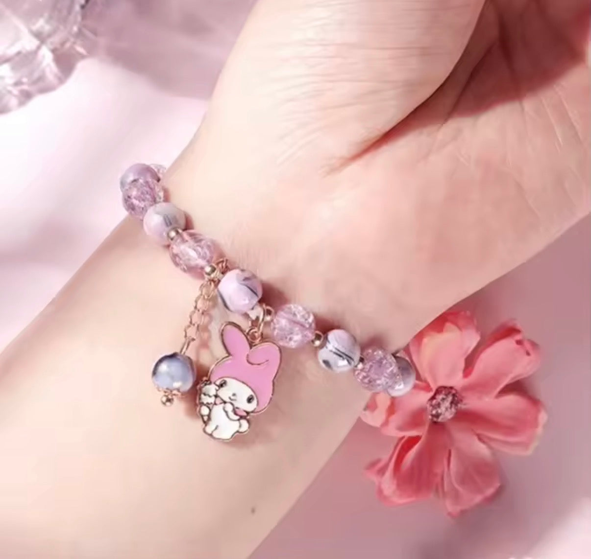 Sanrio Kuromi & My Melody Anime Bracelet for Children - Cute Fashion Beads Crystal Resin & Charm
Bracelet - Cartoon - Perfect Birthday Gift / Christmas
Stocking Filler - With Giftbox