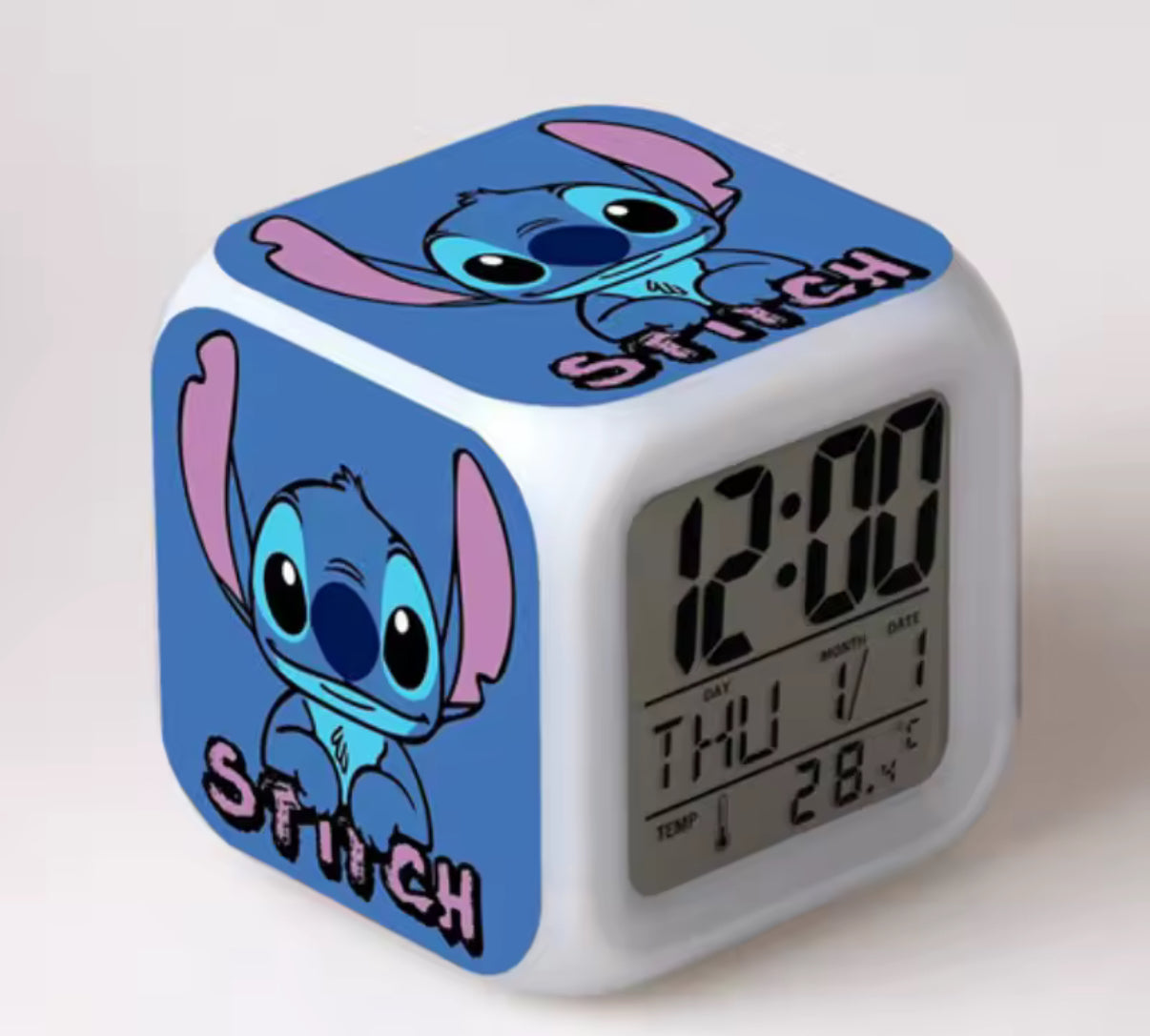 Disney Stitch Alarm Clock For Kids With 7 Colour Changing LED
Night Light Digital Display Funny Cartoon Gift For Children
- Anime & Cartoon - Perfect Birthday / Christmas Gift