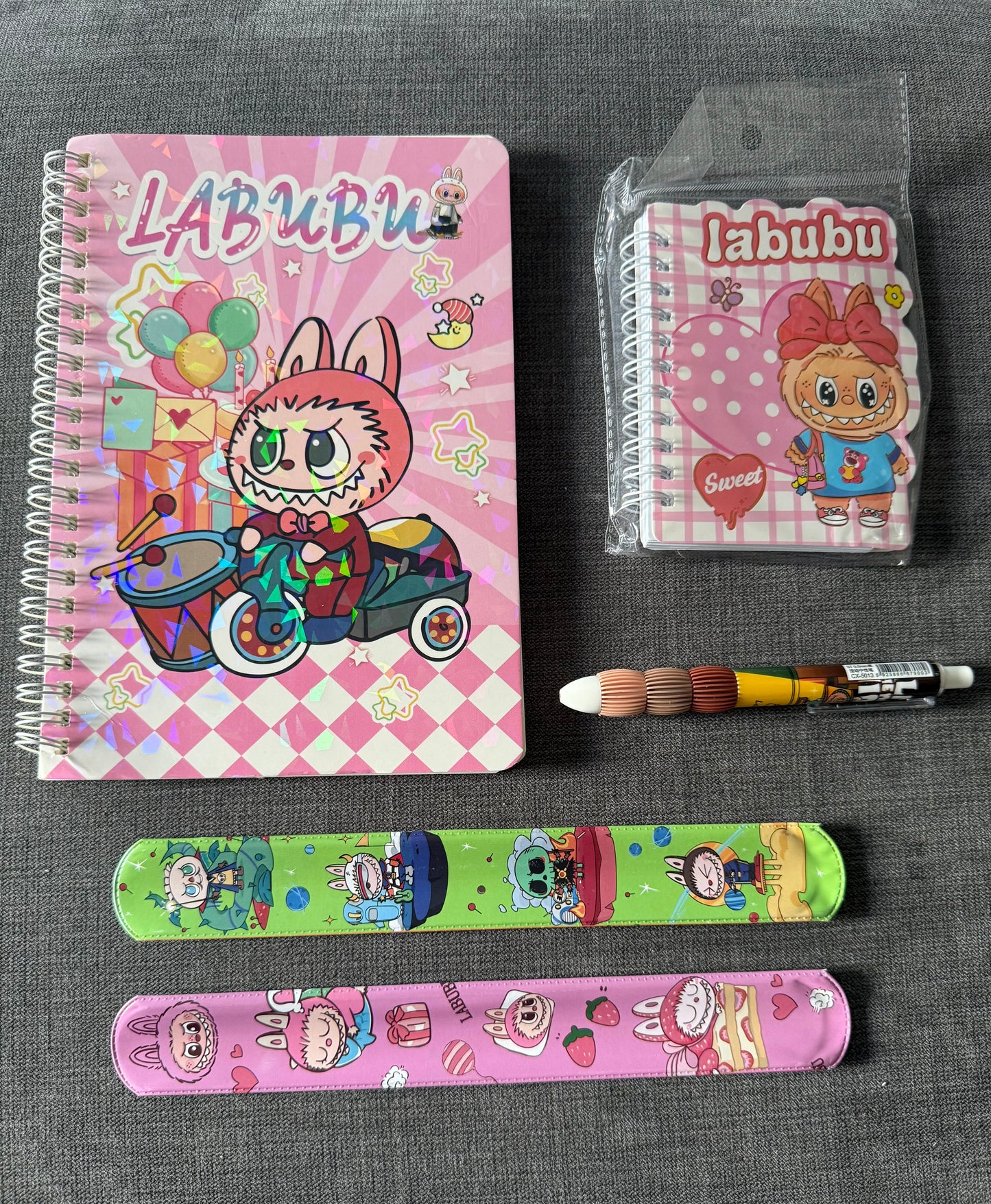 Labubu 5 & 6 Piece Stationery Set - Mixed Sets - Kawaii / Anime / Cartoon - Back To School / Office - Great Sets For Kids - Christmas Stocking Filler - Birthday Gift**