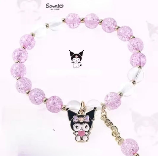 Sanrio Kuromi & My Melody Anime Bracelet for Children - Cute Fashion Beads Crystal Resin & Charm
Bracelet - Cartoon - Perfect Birthday Gift / Christmas
Stocking Filler - With Giftbox