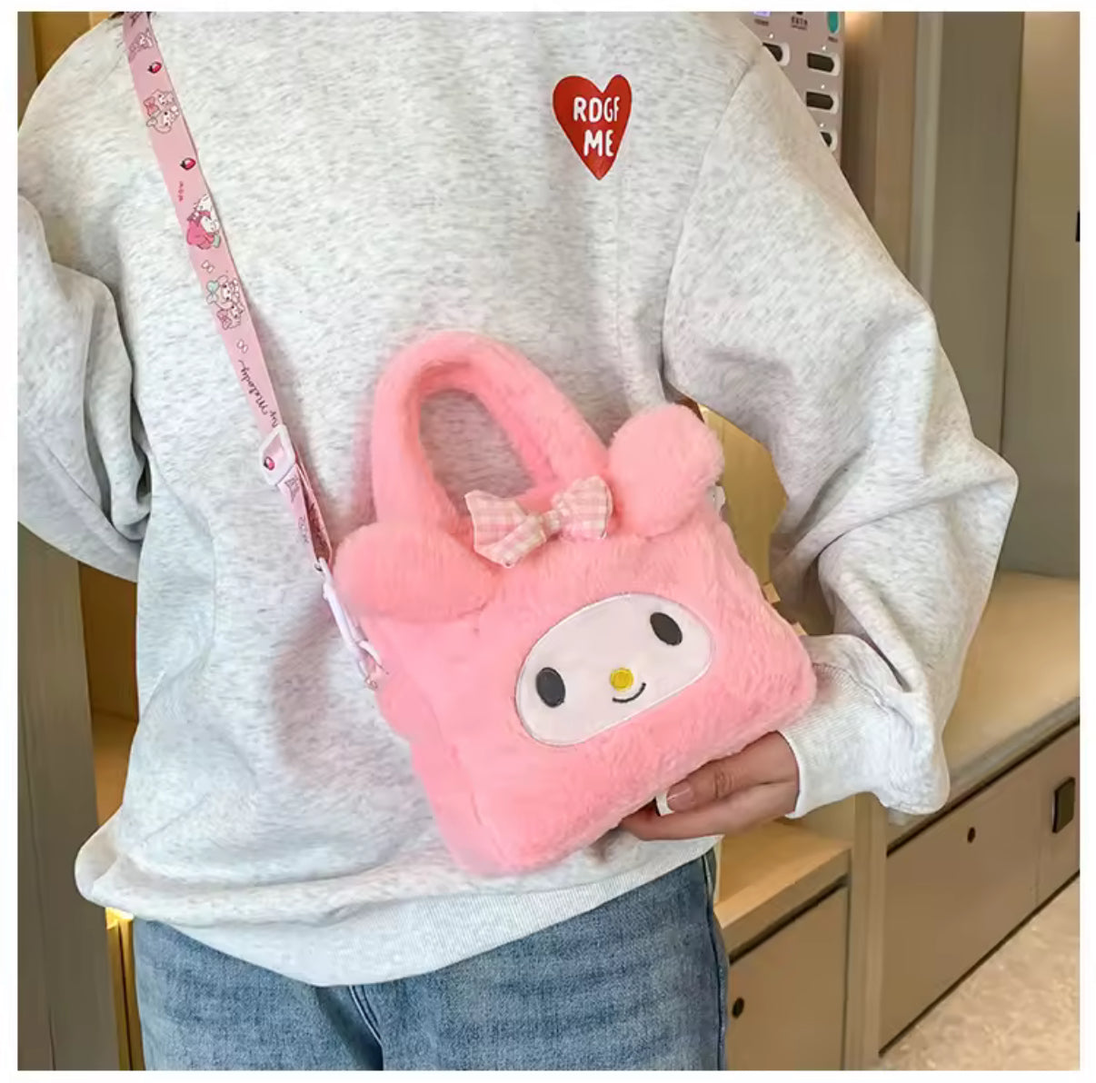 Sanrio My Melody, Cinnamorroll Plush Bag Kawaii - Melody Cartoon Anime Handbag Crossbody Cosmetic Travel Storage Bag - Perfect
Birthday / Christmas Gift For Girls