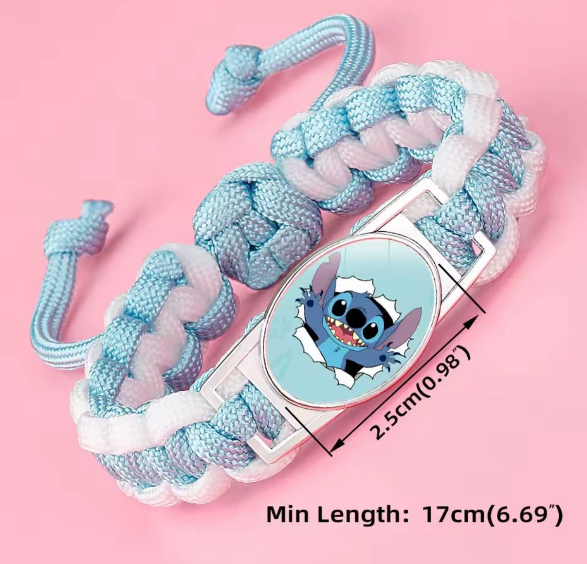Stitch Cartoon Woven Bracelet With Pendant - Anime - Boys & Girls Wristband - Perfect Christmas Birthday Gift - Party Gifts Wristband - 7 Different Colours - 14 Designs