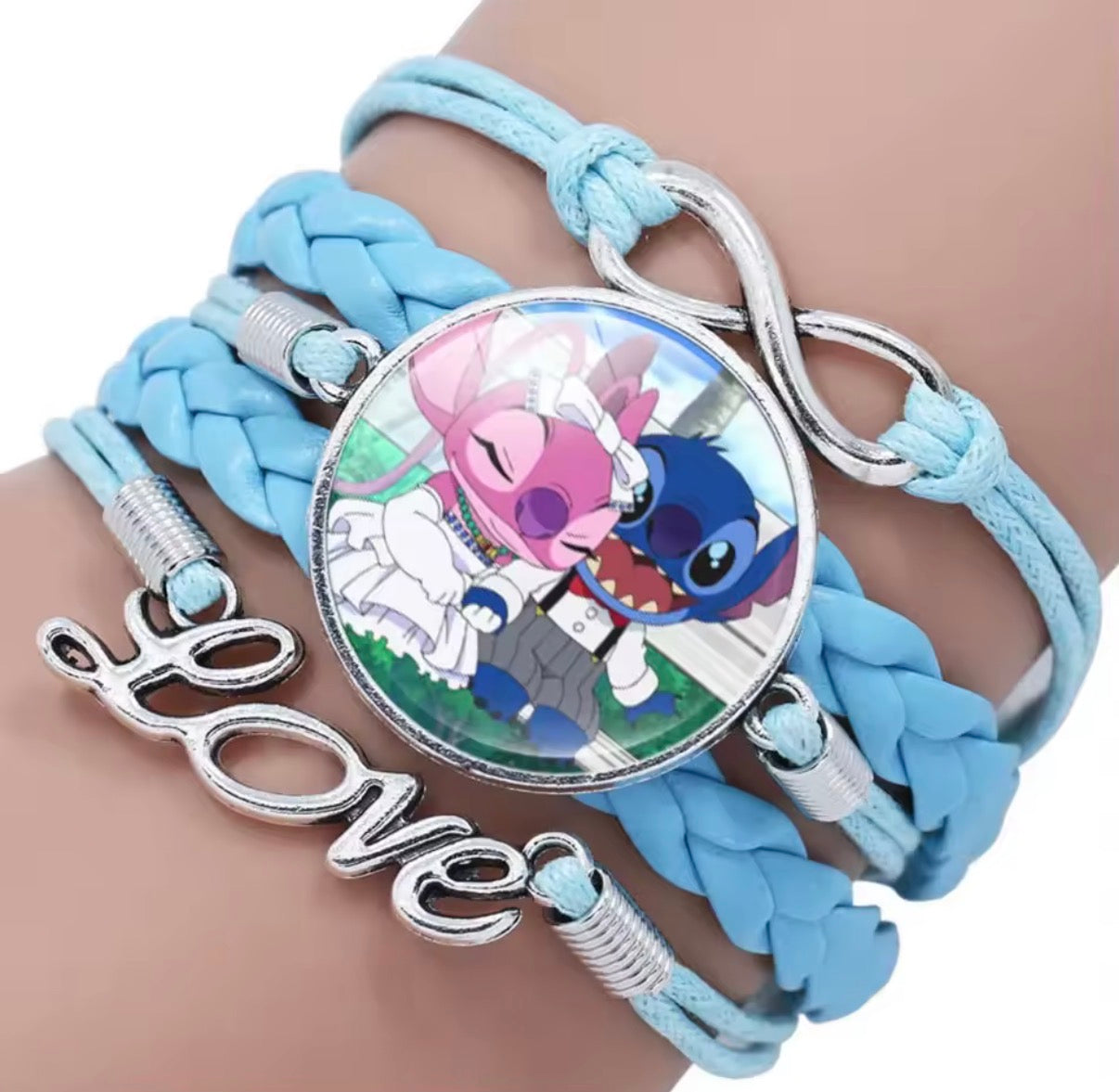 Disney Lilo & Stitch - Handmade Pendant Double Rope Bracelet - Girl Cartoon Telescopic Bracelet - Perfect Kids Birthday / Christmas Gift - Many Different Designs & Colours