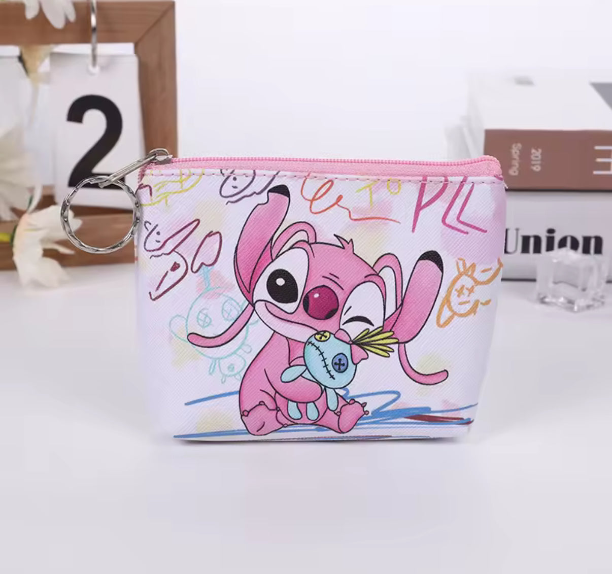 Disney Stitch Cartoon Anime Coin Purse Cute Coin Wallet for Boys / Girls Fashion Wallet Mini Bag Keychain Kids Gift - Perfect Litte Gift For Birthday & Christmas - 6 Different Designs