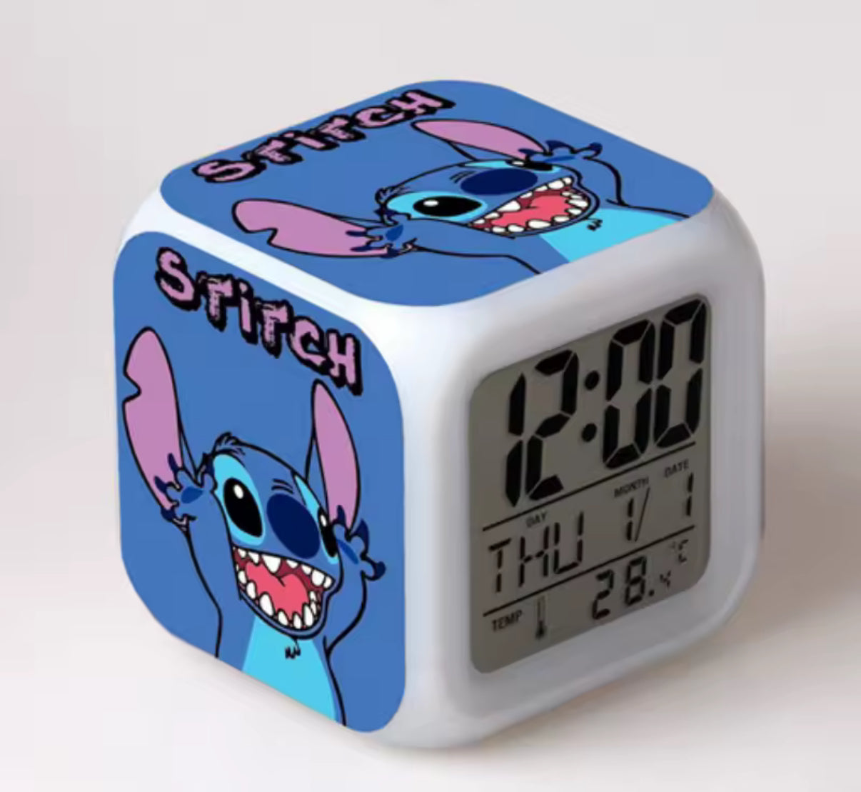 Disney Stitch Alarm Clock For Kids With 7 Colour Changing LED
Night Light Digital Display Funny Cartoon Gift For Children
- Anime & Cartoon - Perfect Birthday / Christmas Gift
