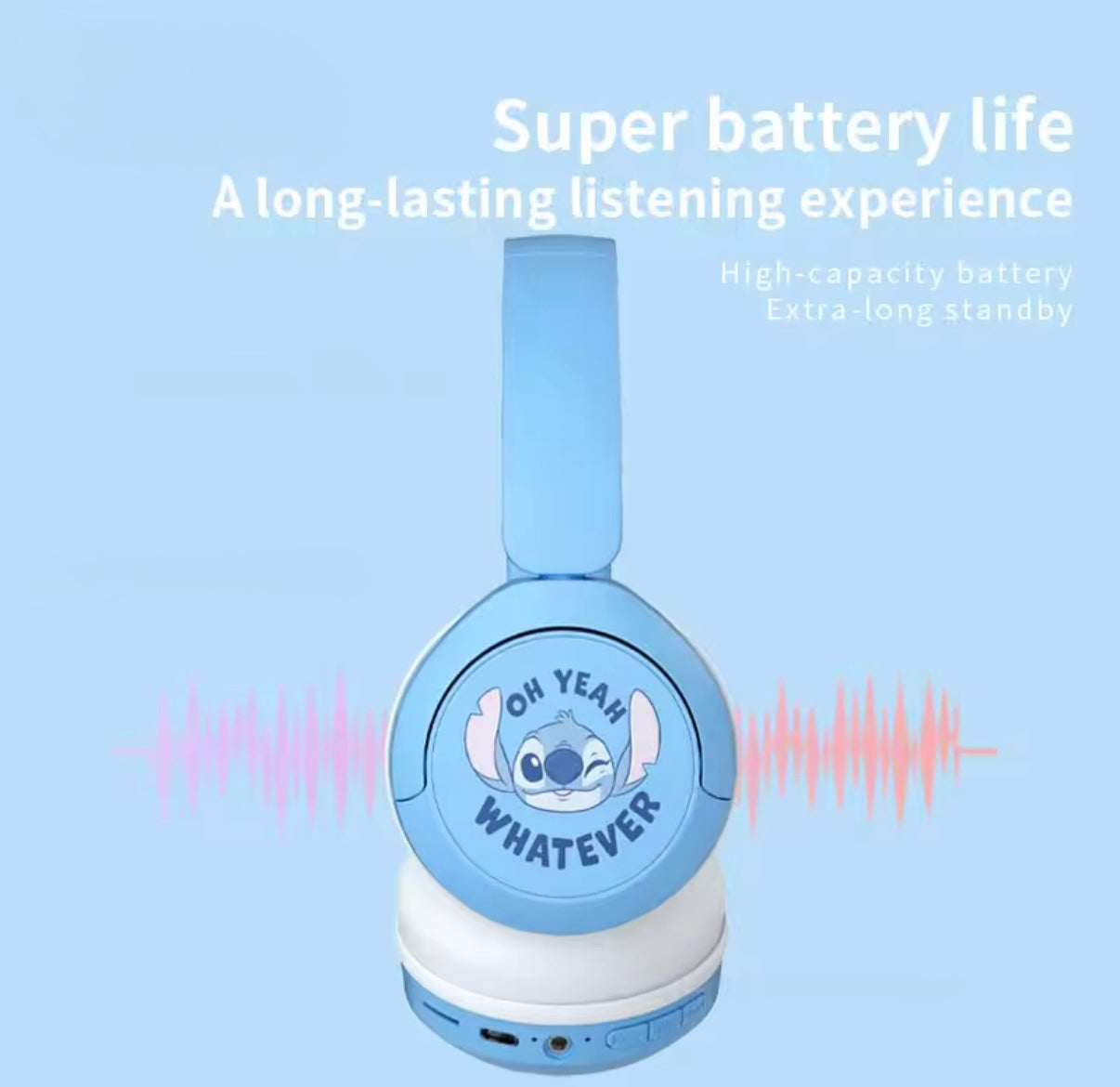 Stitch Bluetooth New Wireless Bluetooth Headphones X6
HIFI Sound Stereo Foldable Headsets with Mic for Kids Anime Cartoon - Perfect Birthday / Christmas Gift