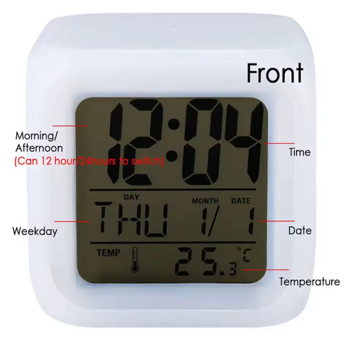 Disney Stitch Alarm Clock For Kids With 7 Colour Changing LED
Night Light Digital Display Funny Cartoon Gift For Children
- Anime & Cartoon - Perfect Birthday / Christmas Gift