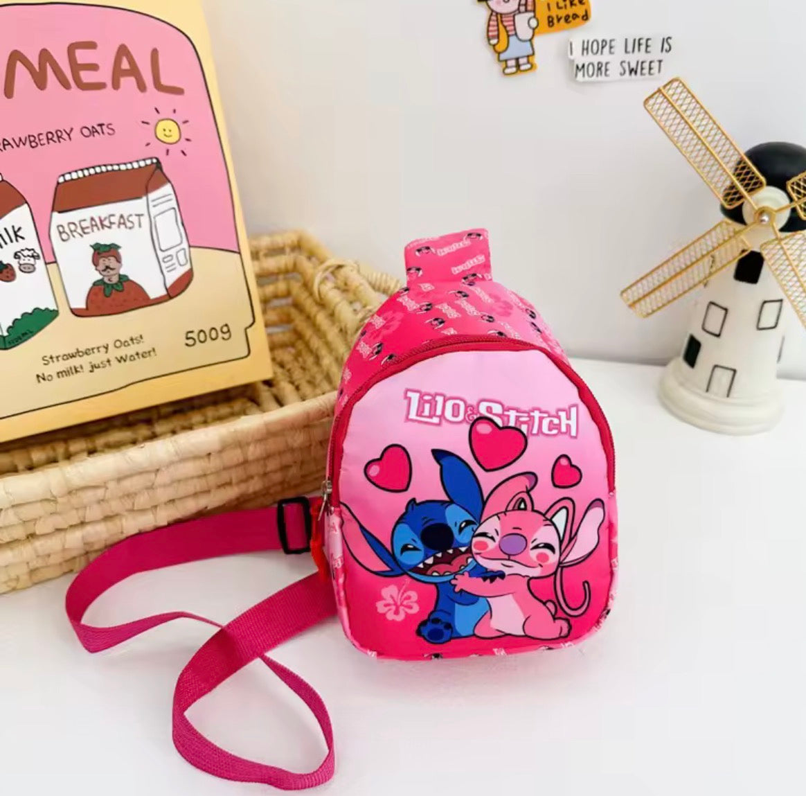Disney Stitch Chest Bag - Cute Mini Outdoor School / Travel Shoulder Bag For Boys &
Girls - Children’s Zipper Waist Bag Kawaii Gift - Available in 13
Different Colours & Designs