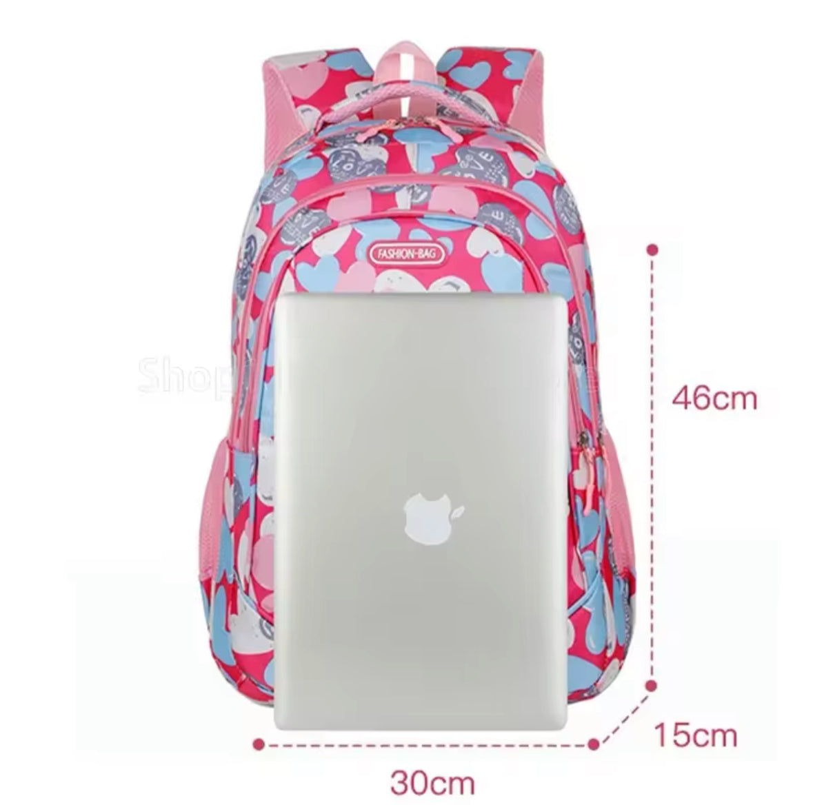 Disney Stitch & Angel Blue / Pink Double Shoulder Backpack for Girls - Back To School Rucksack - Casual School Bags / Travel Bag - Perfect Gift