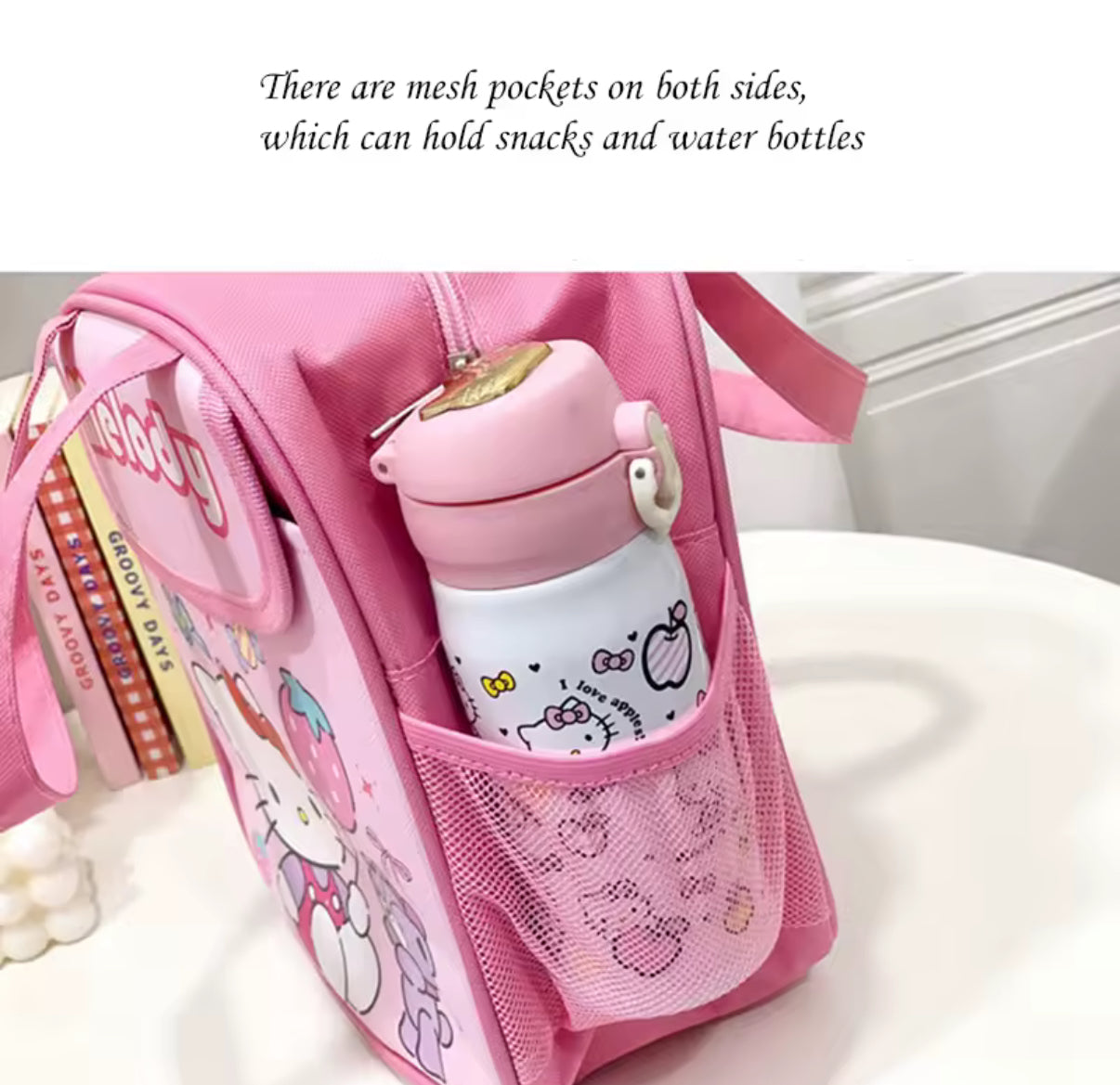 Fashion Kawaii  Hello Kitty & Kuromi Canvas
Portable Large Capacity Lunch Bag / Storage Bag -
Sweet Girls Gift**