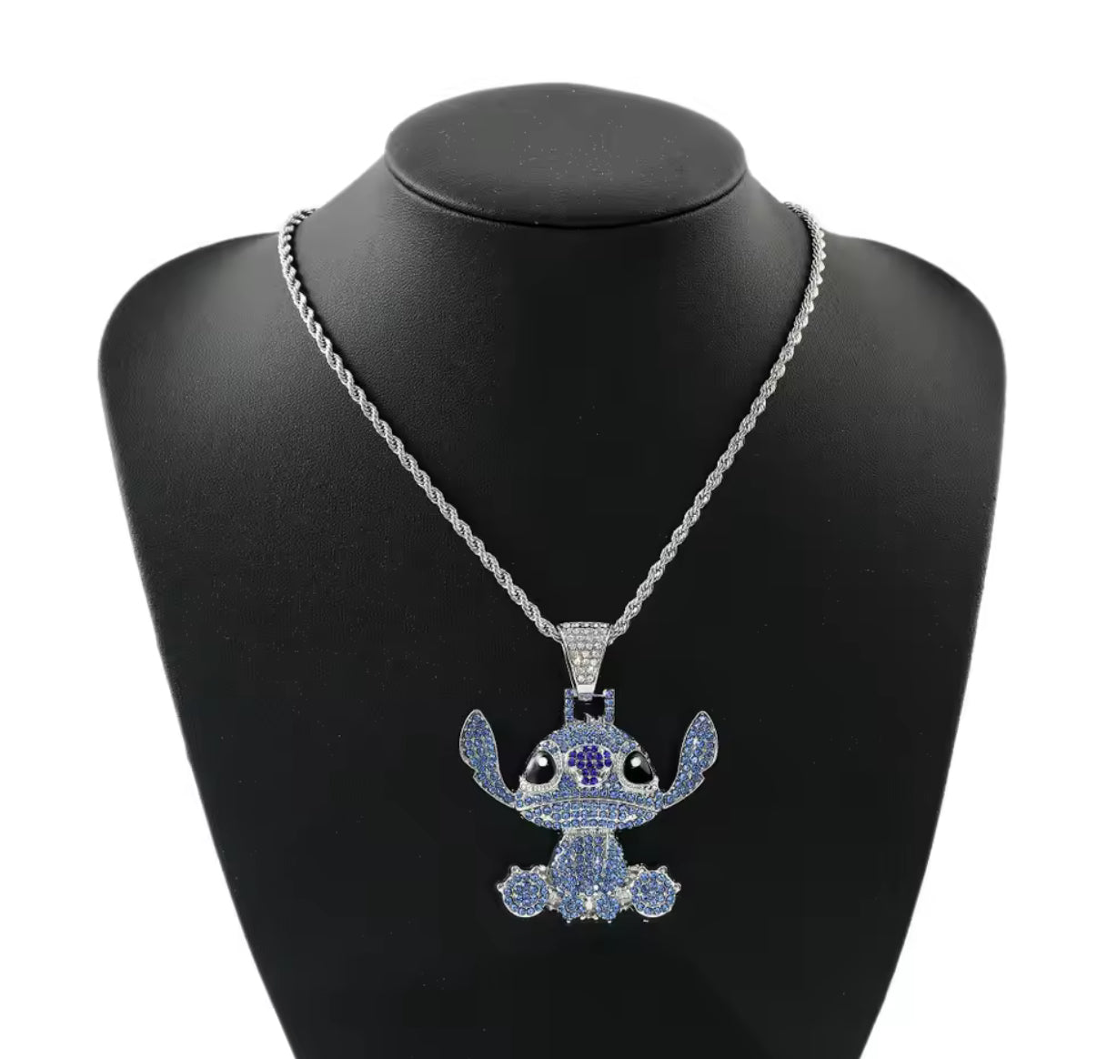 Stitch Hip Hop Necklace Kawaii Stitch Full Rhinestones
Pendant Necklace Fashion Jewellery - Anime Neck Chain - Gold & Silver Coloured Available - Perfect Birthday /
Christmas Gift