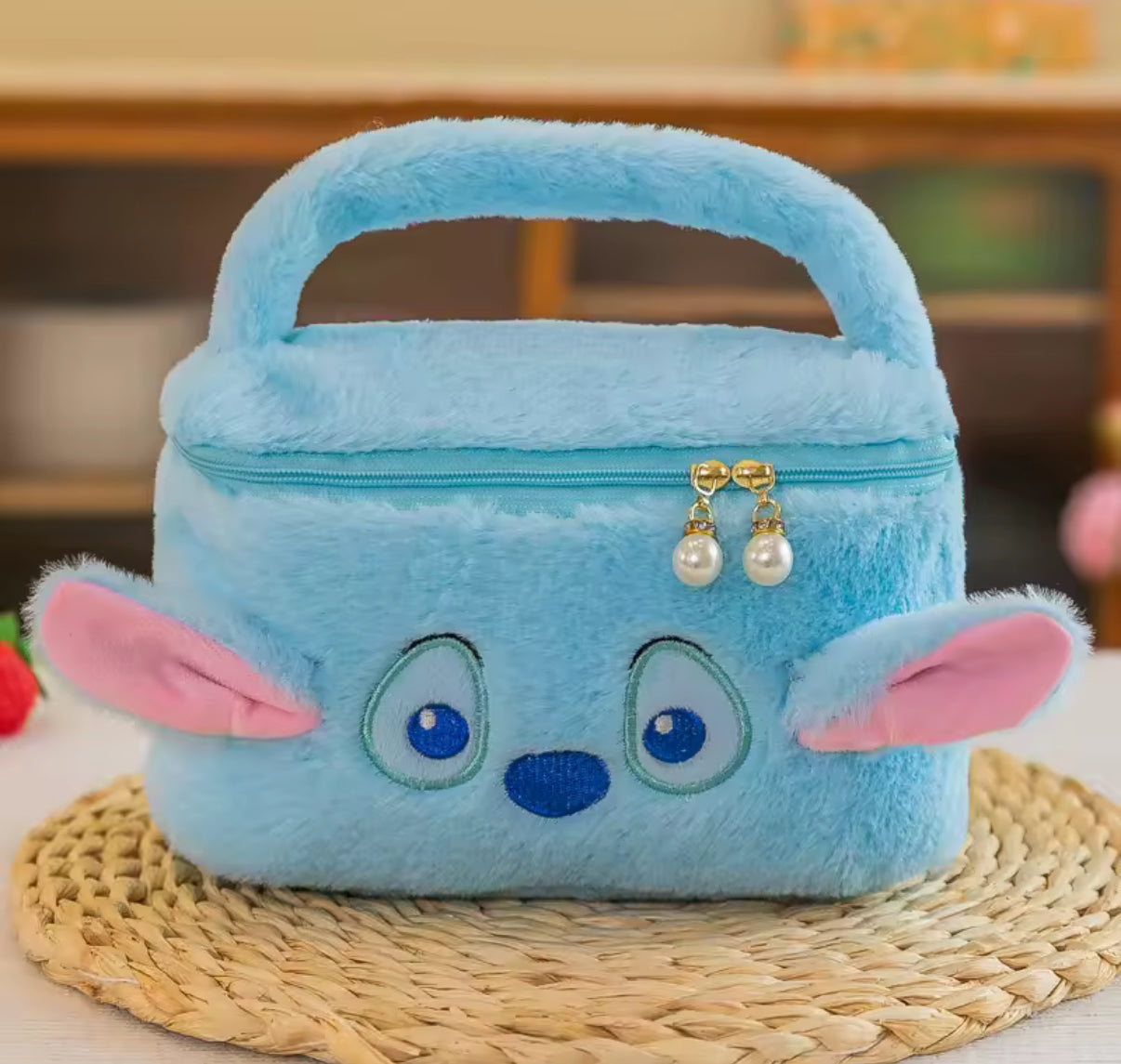 Stitch Anime Woman & Kids Cosmetics Large Capacity Makeup Storage Bag Box Portable Cartoon Figure Plush
Handbag Girls Gifts - Pencil & Stationery Case