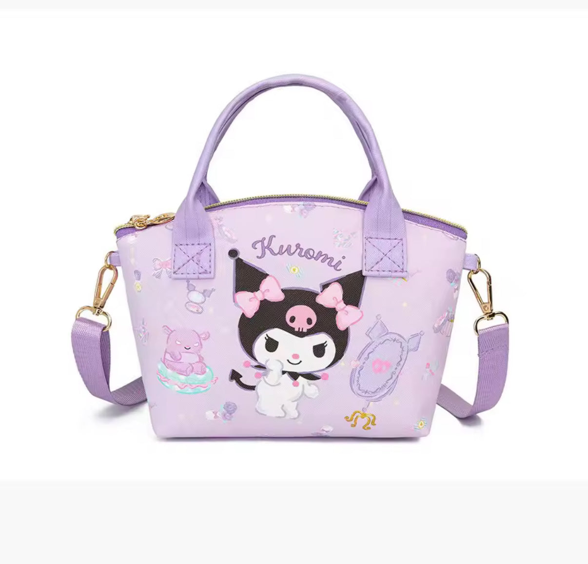 Fashion Cute Anime Cartoon My Melody, Kuromi, Cinnamoroll & Hello Kitty Shoulder Crossbody Bag - Large Capacity Handbag - Makeup Bag - Girls /Woman Birthday & Christmas Gift