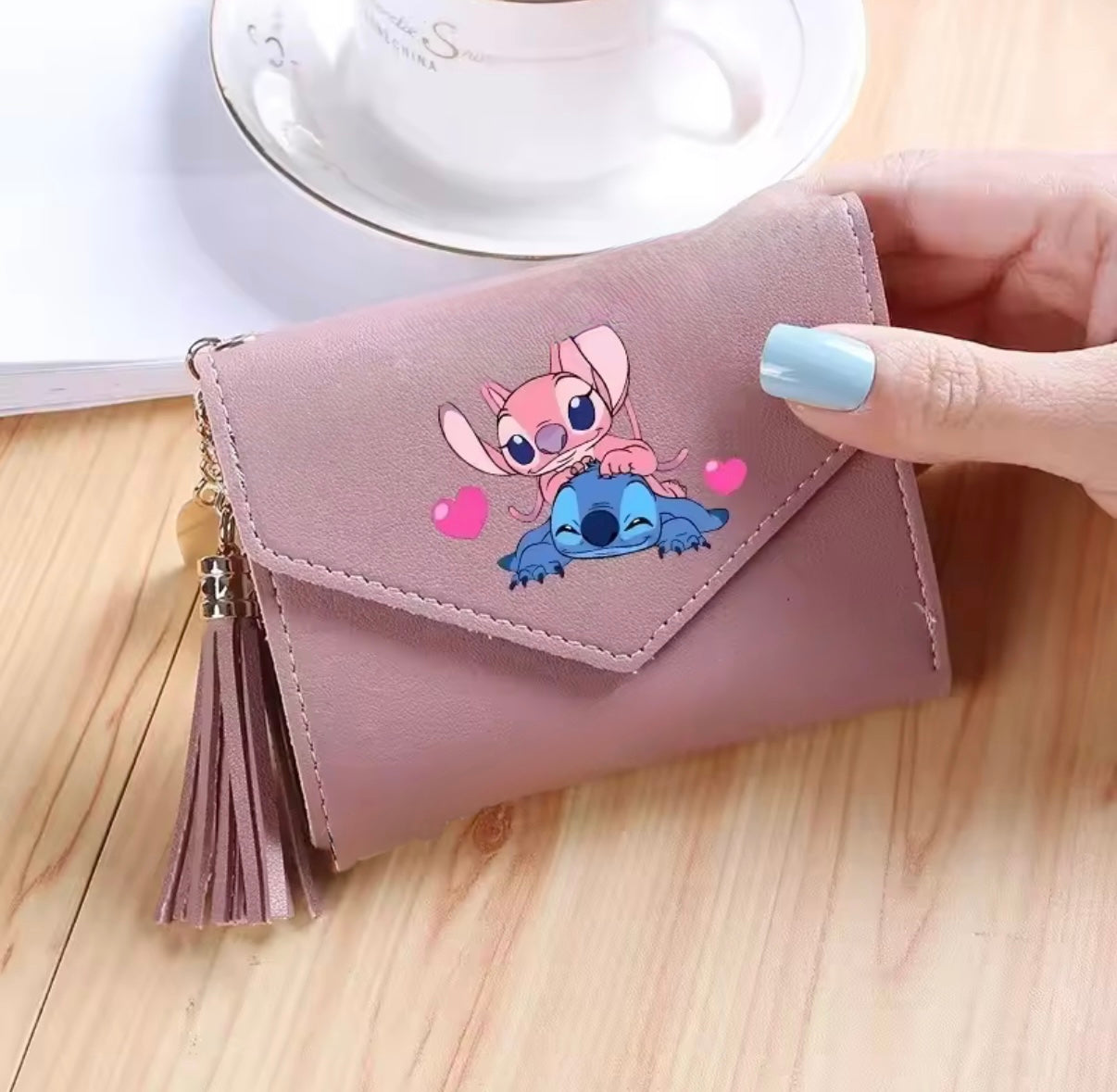 Disney Stitch Anime / Cartoon Women's / Girls Wallets PU Leather Female Purse - Multi-Card Holder - Fashion Purse - Gift - Short Wallet - Perfect Christmas / Birthday Gift