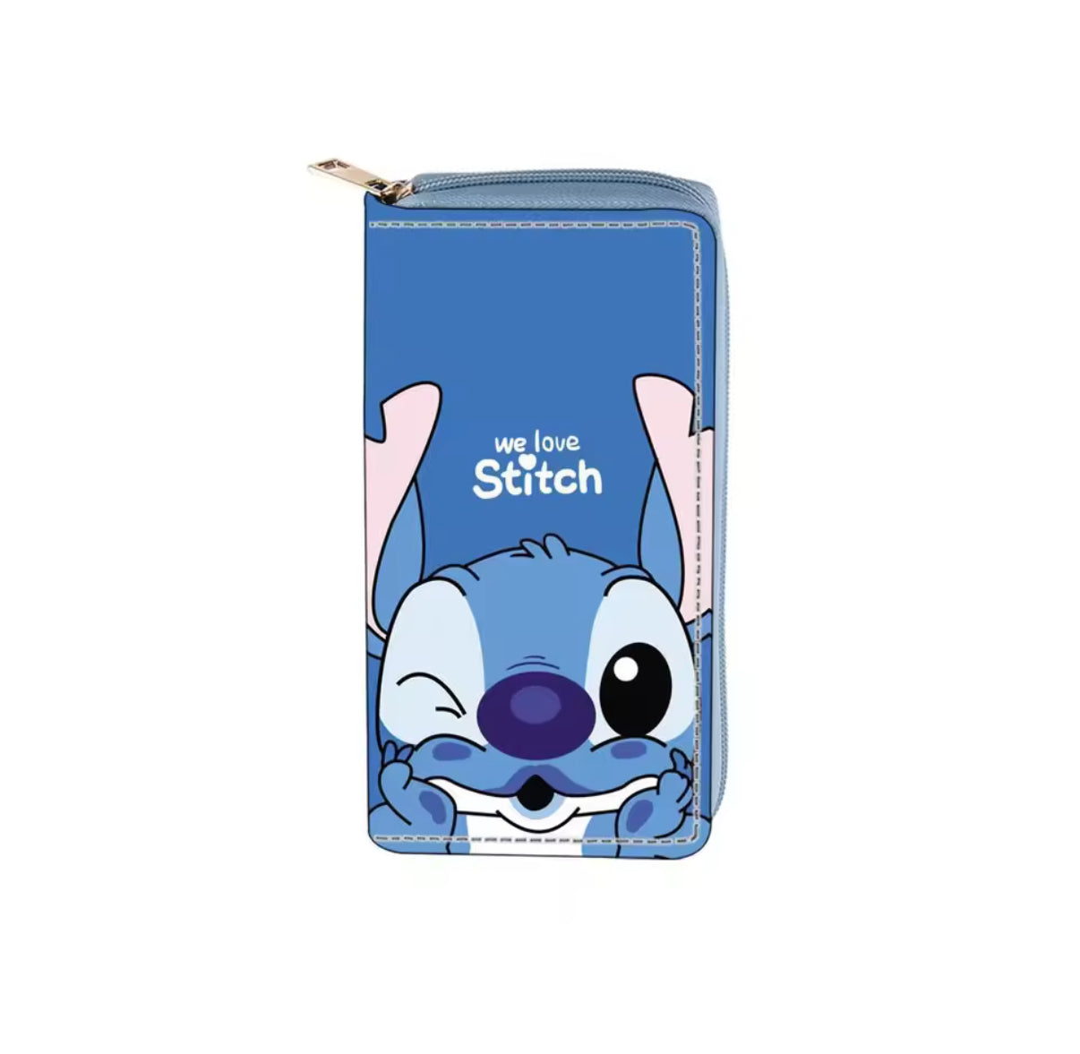 Disney Stitch Long Wallet For Girls / Boys - Coin Purse Card Holder Organiser - Clutch Anime  PU Leather Zipper Purse / Wallet