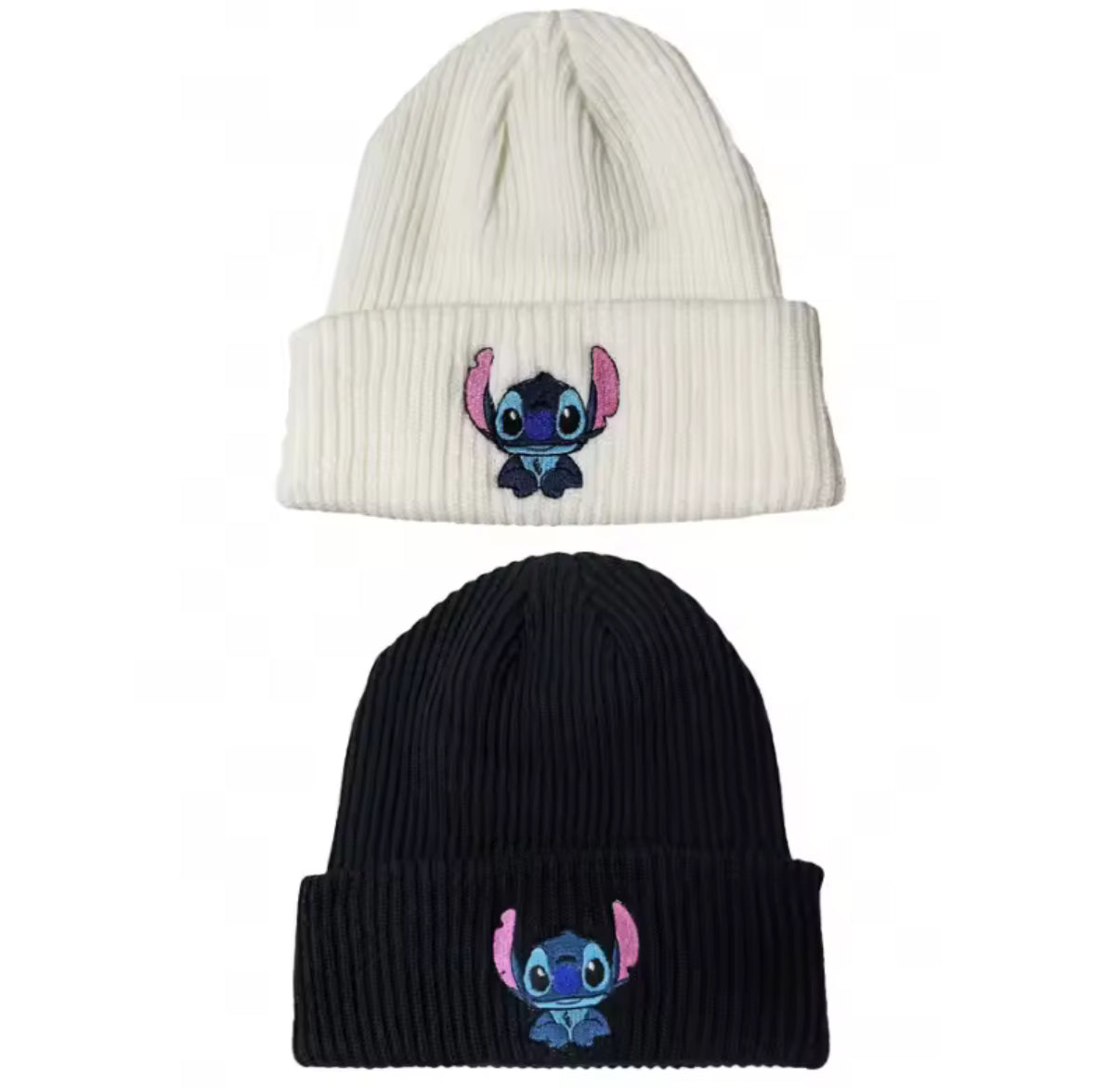 Disney Stitch Knitted Hat - Cartoon Embroidered Benie Cap - Cute - Unisex - Warm Stretchy Hats Christmas Gift for Adult/Kids Outdoor Thermal Caps - Available in 5 Colours