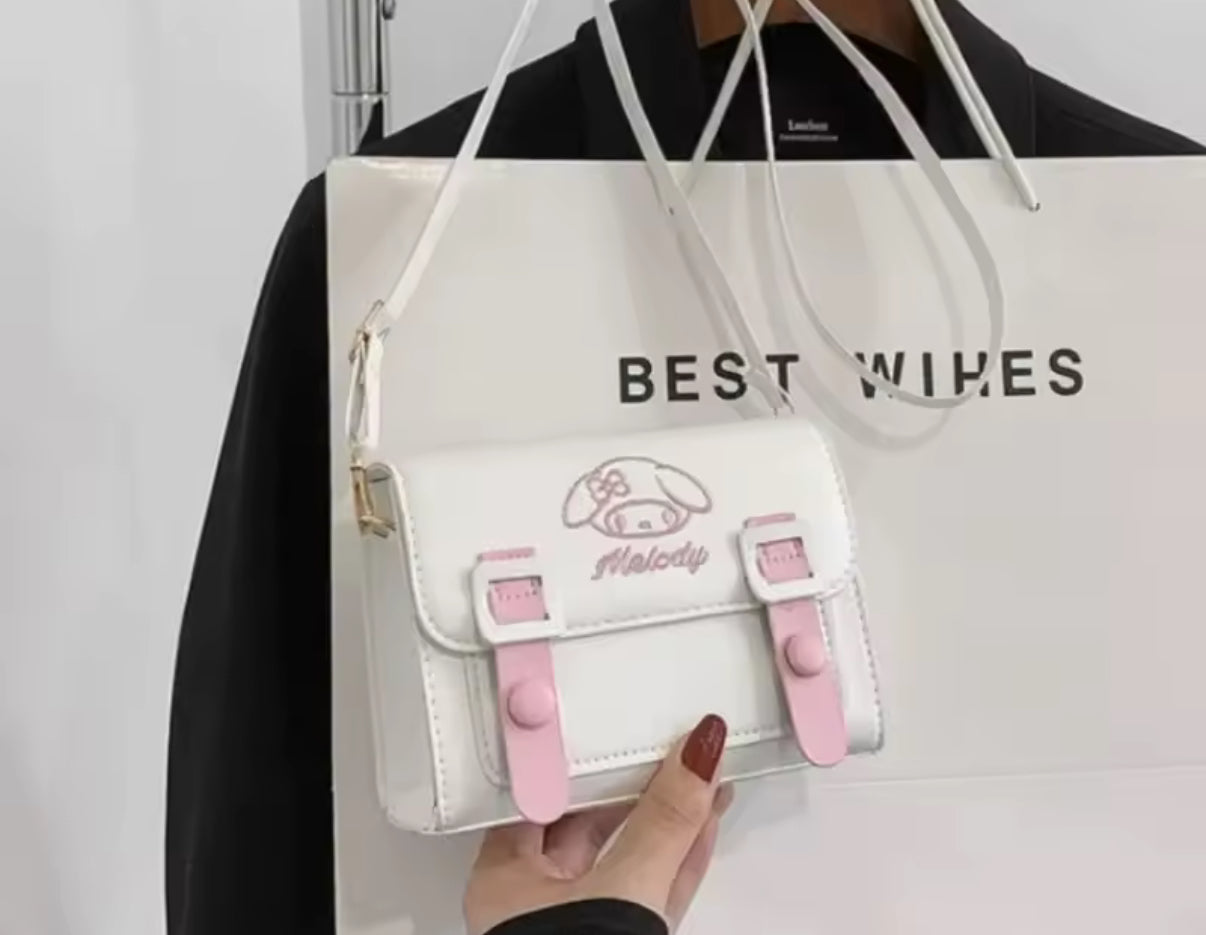 Sanrio PU Handbag HelloKitty, My Melody, Kuromi & Cinnamoroll Cartoon Crossbody Bag - Outdoor Bag - Kawaii Shoulder Square Bag - Lovely Birthday / Christmas Gift*
