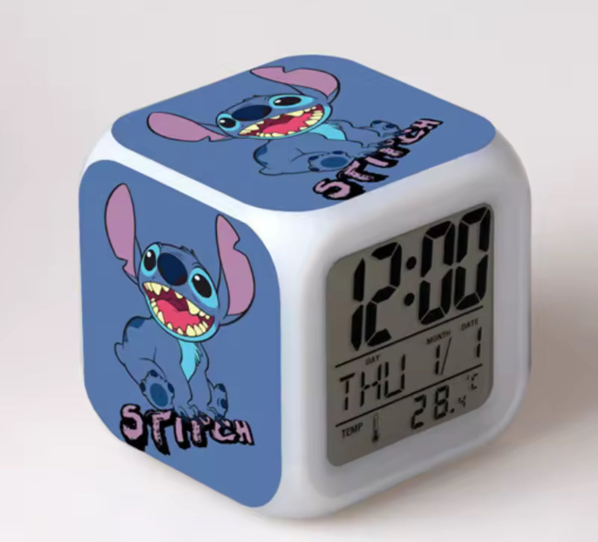Disney Stitch Alarm Clock For Kids With 7 Colour Changing LED
Night Light Digital Display Funny Cartoon Gift For Children
- Anime & Cartoon - Perfect Birthday / Christmas Gift