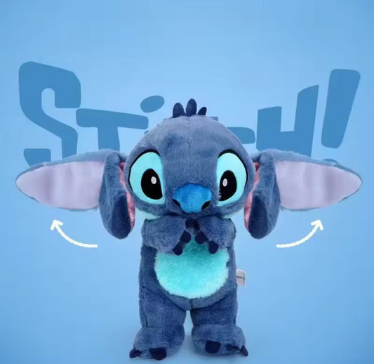 Disney 25cm Stitch Soothing Doll Children's Sleep Soothing Toy Soft Cute Pressing Ears Movable Stitch Doll Pinch Decompression Toy - Great Gift For Kids**