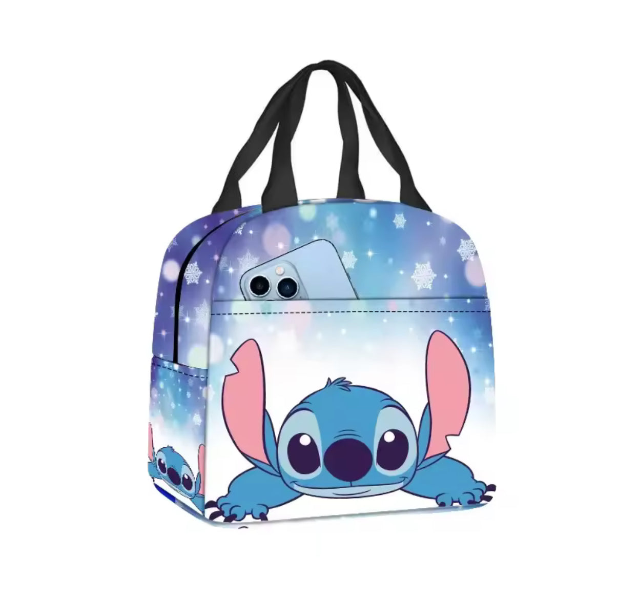 Disney Stitch Anime Cartoon Insulated Lunch Bag - Waterproof
Cooler Handbag Bento Box - Ideal for Kids & Adults - Perfect for School Work or Outdoor Activities - Secure Food Storage
Container